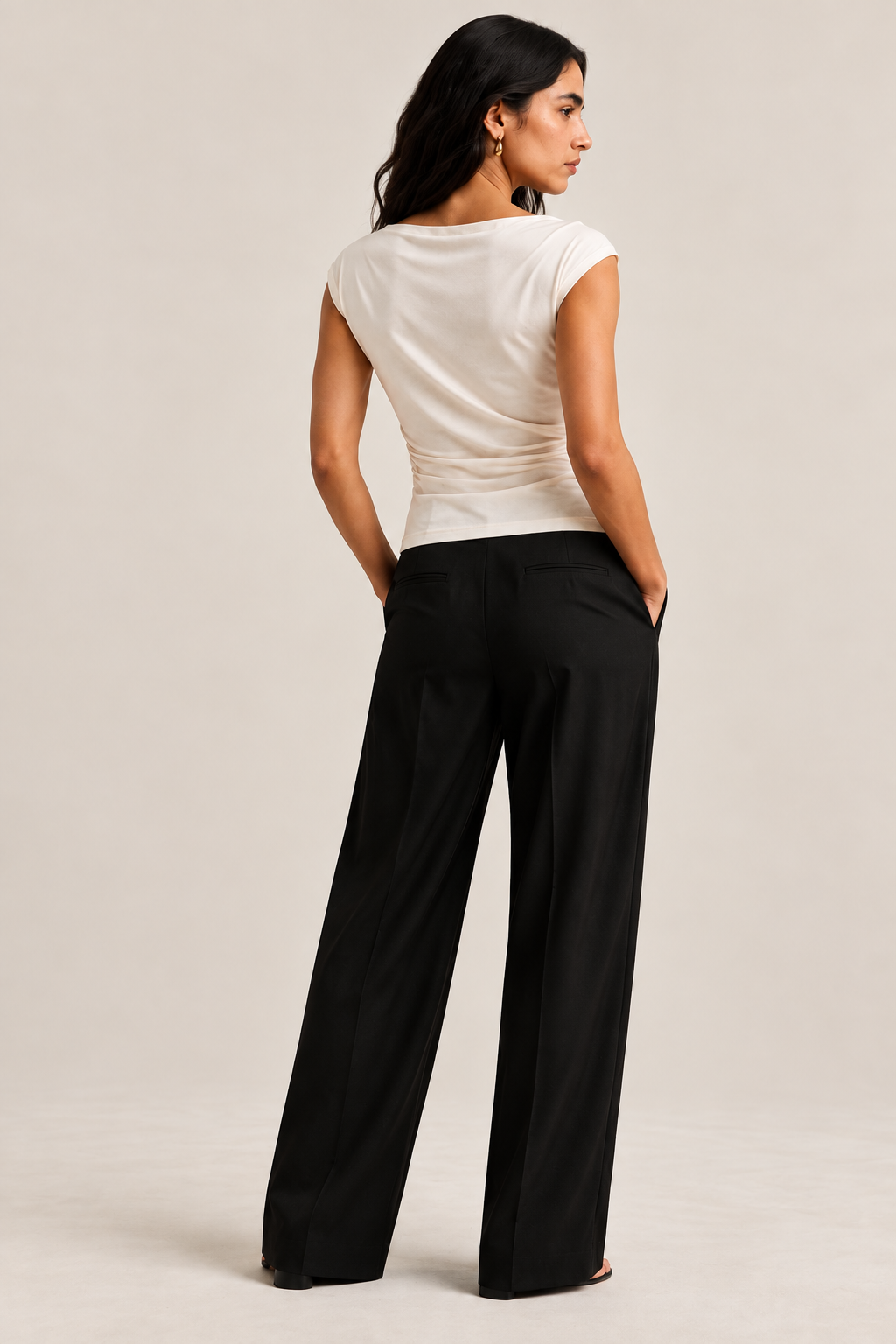 Asymmetric drape top