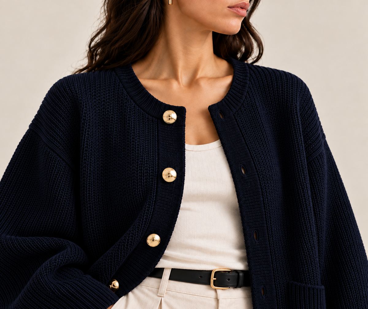 Cotton knit cardigan